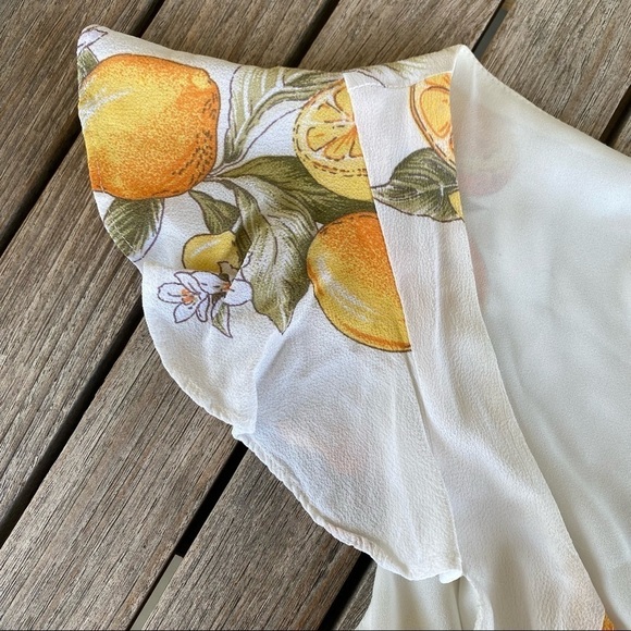 For Love & Lemons Limonada Lemon Crop Jumpsuit Sz XS Flutter Sleeves Belted GUC - Picture 6 of 14